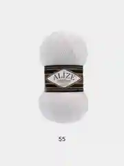 Белый пряжа Alize Superlana klasik(Суперлана)25%шерсть, 75%акрил, 100г/280м