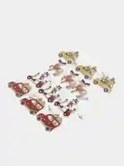 Набор елочных игрушек из дерева, 12 штук, игрушки на елку.