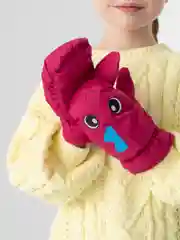 Тёмно-розовый варежки детские зимние, непромокаемые, ветрозащитные, теплые