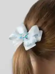 Белый бантики для волос Новогодние/резинки для волос "Снежинки"