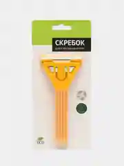 Желтый скребок для чистки стеклокерамики, стеклокерамических плит, кафеля и стекол