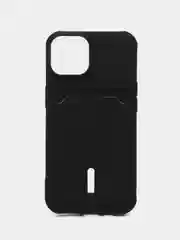 Черный чехол силиконовый для iPhone 7/8/SE/11/12/13/14/15/Plus/Pro Max, с карманом для карты