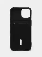 Черный чехол силиконовый для iPhone 7/8/SE/11/12/13/14/15/Plus/Pro Max, с карманом для карты