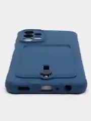 Синий чехол Samsung Galaxy A23, Самсунг Галакси А23 силиконовый с карманом для карты