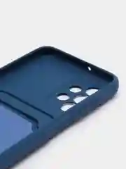 Синий чехол Samsung Galaxy A23, Самсунг Галакси А23 силиконовый с карманом для карты