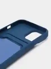 Синий чехол силиконовый для iPhone 7/8/SE/11/12/13/14/15/Plus/Pro Max, с карманом для карты