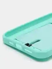 Бирюзовый чехол силиконовый для iPhone 7/8/SE/11/12/13/14/15/Plus/Pro Max, с карманом для карты