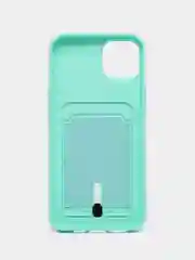 Бирюзовый чехол силиконовый для iPhone 7/8/SE/11/12/13/14/15/Plus/Pro Max, с карманом для карты