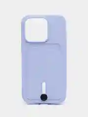 Лавандовый чехол силиконовый для iPhone 7/8/SE/11/12/13/14/15/Plus/Pro Max, с карманом для карты