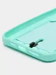 Бирюзовый чехол силиконовый для iPhone 7/8/SE/11/12/13/14/15/Plus/Pro Max, с карманом для карты