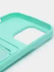 Бирюзовый чехол силиконовый для iPhone 7/8/SE/11/12/13/14/15/Plus/Pro Max, с карманом для карты