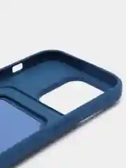 Синий чехол силиконовый для iPhone 7/8/SE/11/12/13/14/15/Plus/Pro Max, с карманом для карты