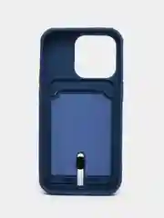 Синий чехол силиконовый для iPhone 7/8/SE/11/12/13/14/15/Plus/Pro Max, с карманом для карты