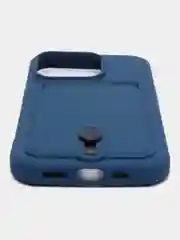 Синий чехол силиконовый для iPhone 7/8/SE/11/12/13/14/15/Plus/Pro Max, с карманом для карты