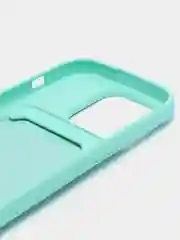 Бирюзовый чехол силиконовый для iPhone 7/8/SE/11/12/13/14/15/Plus/Pro Max, с карманом для карты