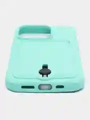 Бирюзовый чехол силиконовый для iPhone 7/8/SE/11/12/13/14/15/Plus/Pro Max, с карманом для карты
