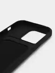 Черный чехол силиконовый для iPhone 7/8/SE/11/12/13/14/15/Plus/Pro Max, с карманом для карты