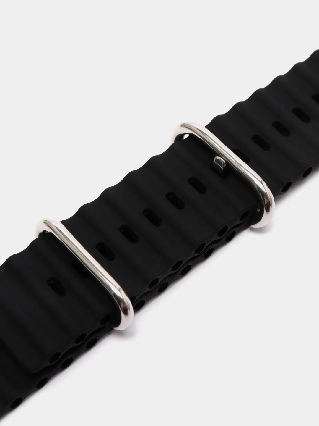 Черный ремешок силиконовый для смарт-часов Apple Watch X8 Ultra, X8 Pro, Dt No 1, 42-44-45-49мм