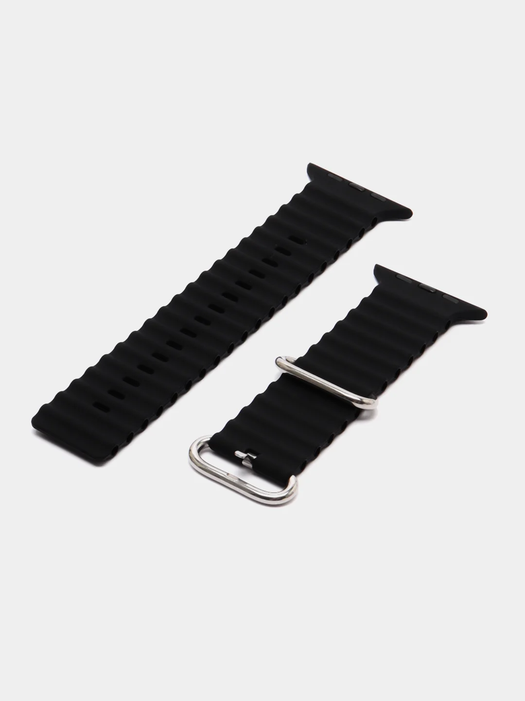 Черный ремешок силиконовый для смарт-часов Apple Watch X8 Ultra, X8 Pro, Dt No 1, 42-44-45-49мм