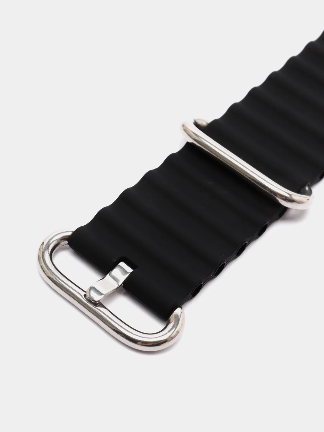 Черный ремешок силиконовый для смарт-часов Apple Watch X8 Ultra, X8 Pro, Dt No 1, 42-44-45-49мм