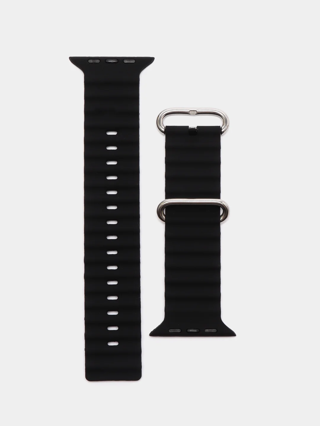 Черный ремешок силиконовый для смарт-часов Apple Watch X8 Ultra, X8 Pro, Dt No 1, 42-44-45-49мм