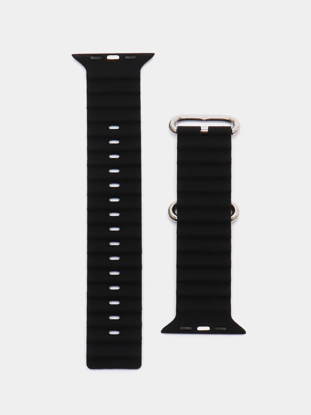 Черный ремешок силиконовый для смарт-часов Apple Watch X8 Ultra, X8 Pro, Dt No 1, 42-44-45-49мм
