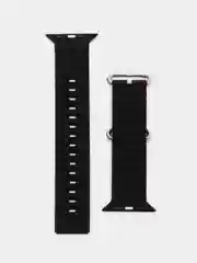Черный ремешок силиконовый для смарт-часов Apple Watch X8 Ultra, X8 Pro, Dt No 1, 42-44-45-49мм