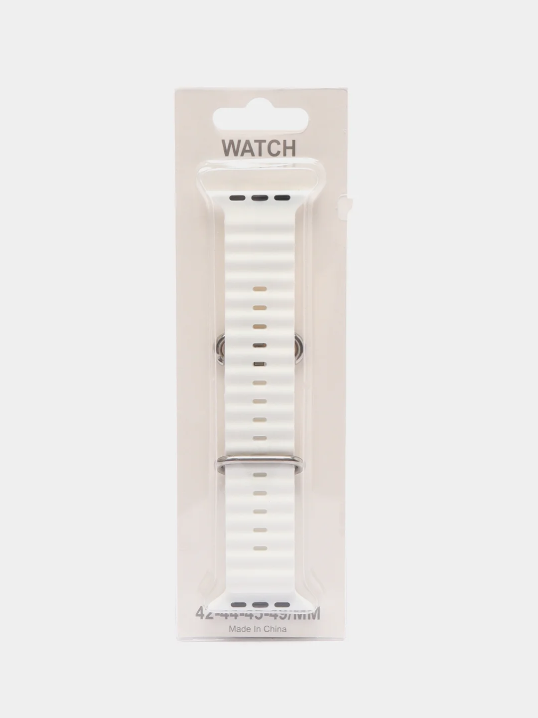 Белый ремешок силиконовый для смарт-часов Apple Watch X8 Ultra, X8 Pro, Dt No 1, 42-44-45-49мм