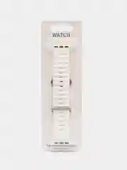 Белый ремешок силиконовый для смарт-часов Apple Watch X8 Ultra, X8 Pro, Dt No 1, 42-44-45-49мм