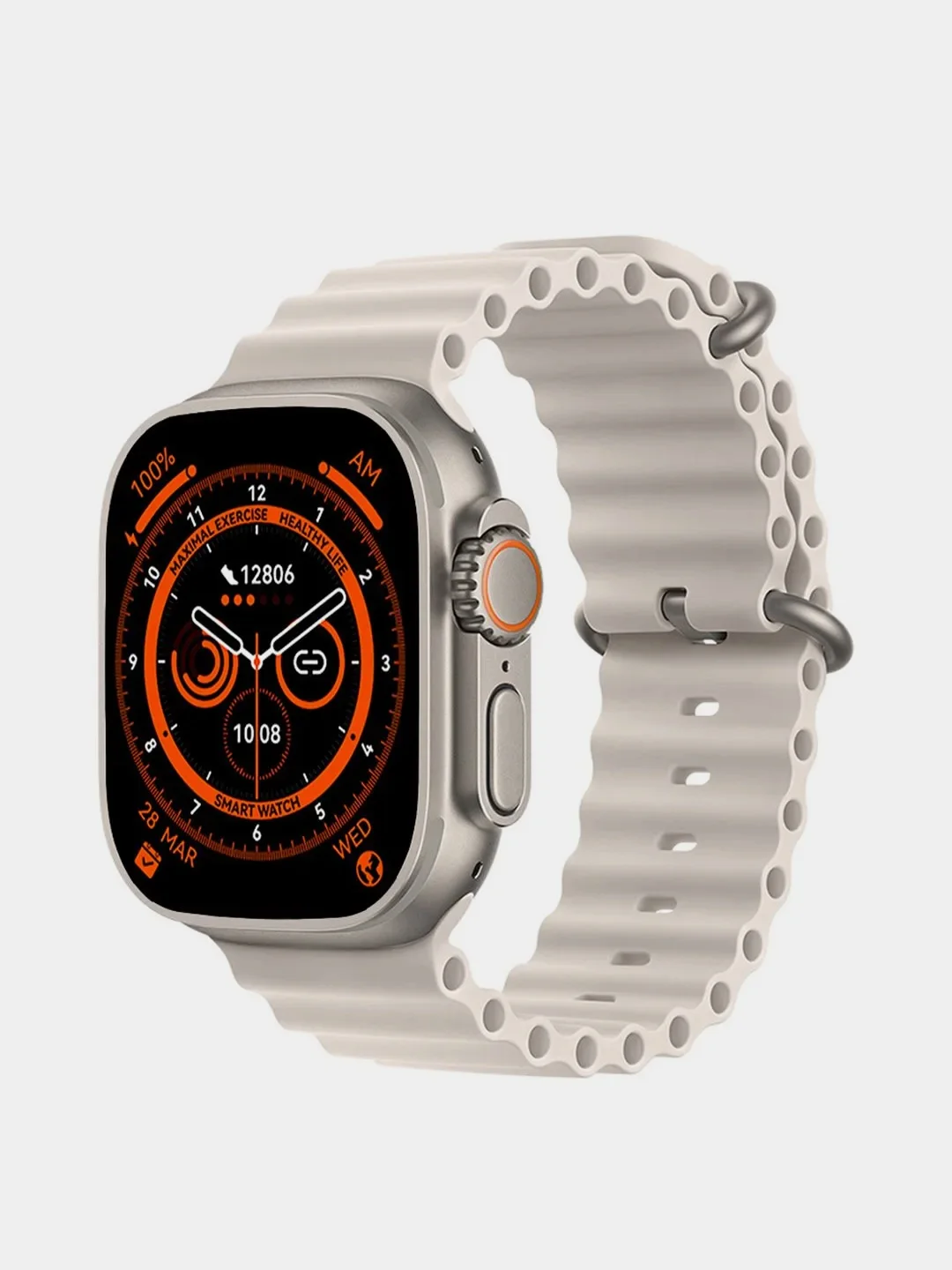 Серый умные смарт фитнес часы W&O X8 + Ultra, 49 мм, смарт часы, smart watch