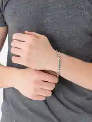 Серебряный браслет мужской из нержавеющей стали. Цепочка на руку