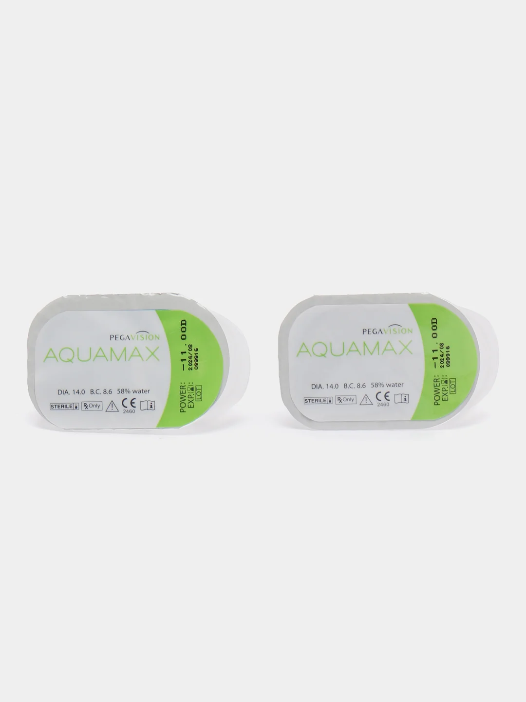 Контактные линзы PEGAVISION "AQUAMAX", двухнедельные, 1 блистер, 2 блистера