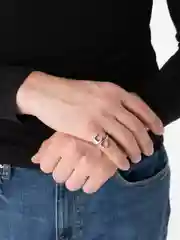 Серебряный мужское регулируемое кольцо "Гаечный ключ"