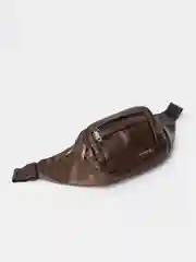 Коричневый мужская поясная сумка, кожаная