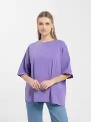 Лавандовый футболка женская, оверсайз