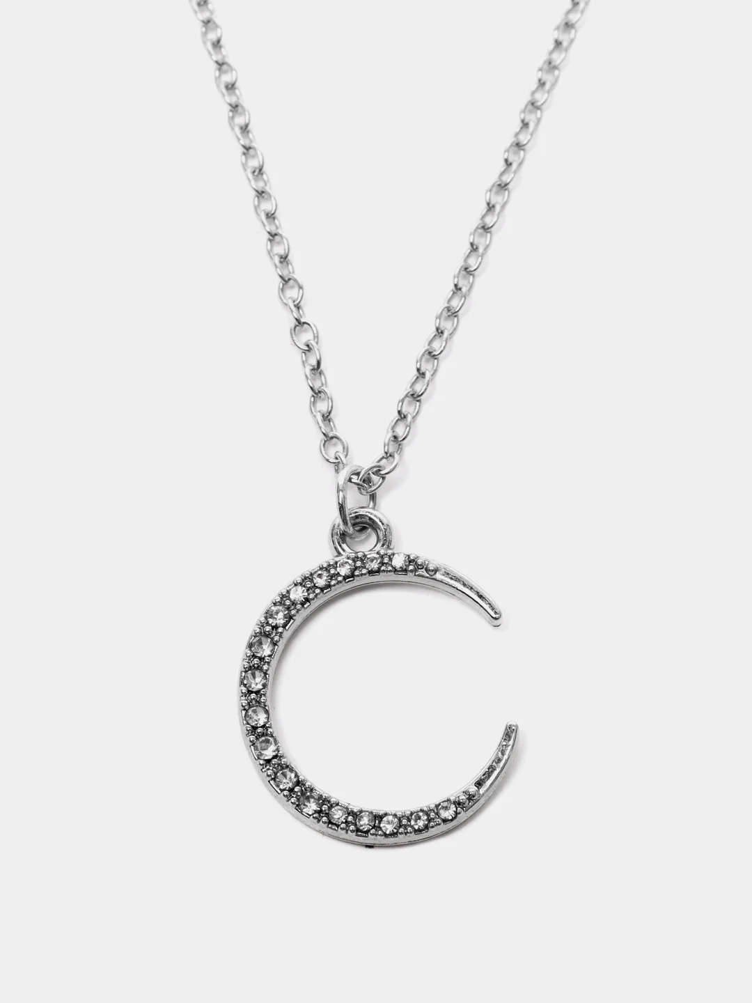 Серебряный колье с подвеской Месяц из кристаллов