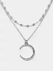 Серебряный колье с подвеской Месяц из кристаллов