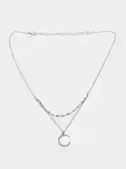 Серебряный колье с подвеской Месяц из кристаллов