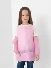 Розовый фартук для труда, с нарукавниками