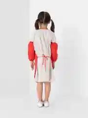 Красный фартук для труда, с нарукавниками