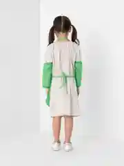 Зеленый фартук для труда, с нарукавниками