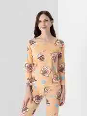 Бежевый женская пижама с брюками