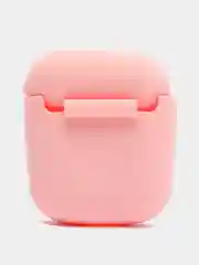 Розовый чехол для наушников Apple Airpods 1 и 2 силиконовый