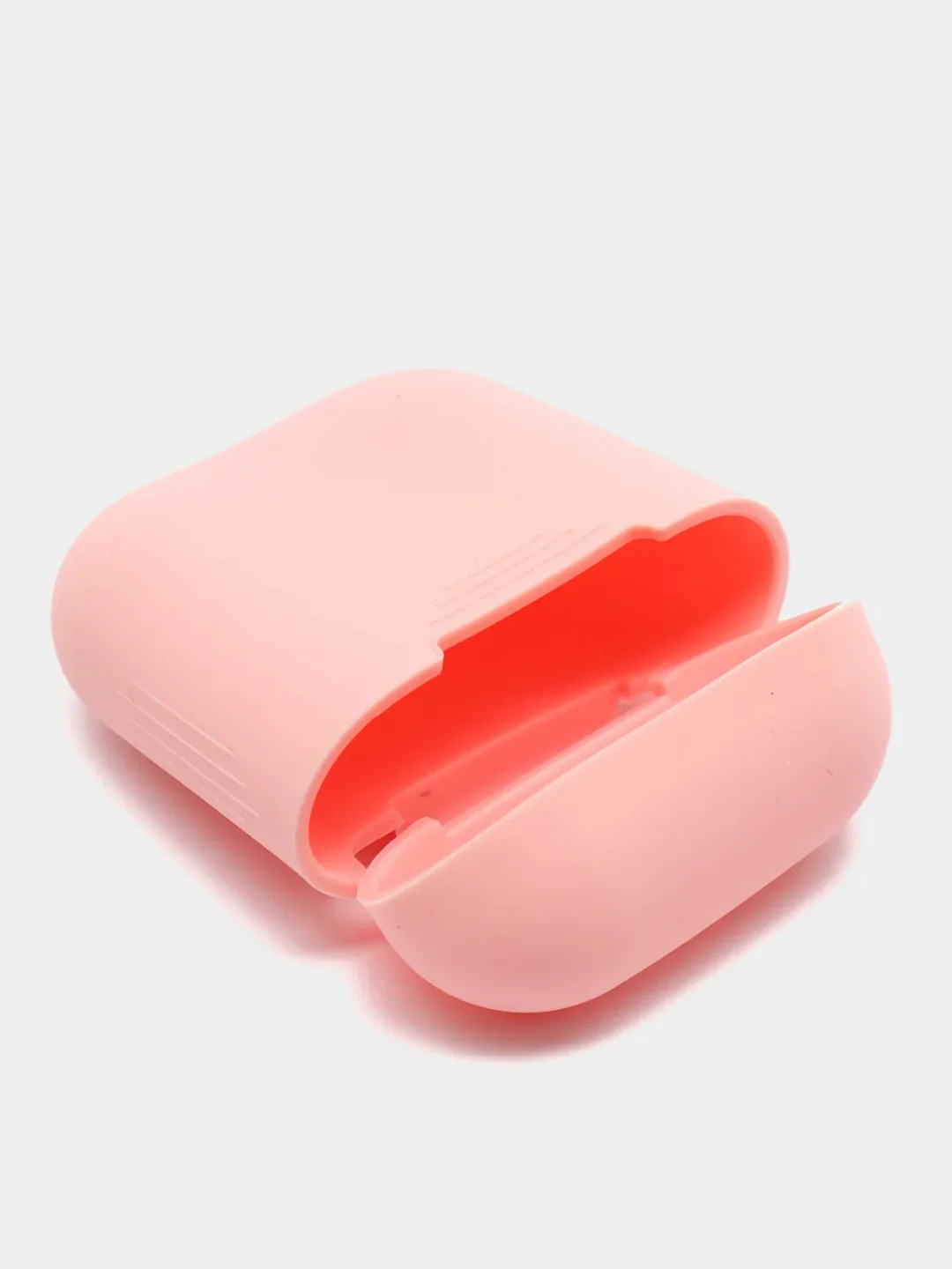 Розовый чехол для наушников Apple Airpods 1 и 2 силиконовый