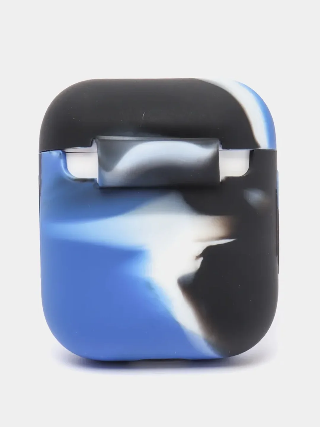Синий меланж чехол для наушников Apple Airpods 1 и 2 силиконовый