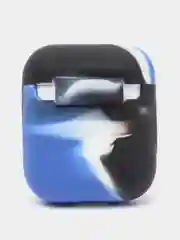 Синий меланж чехол для наушников Apple Airpods 1 и 2 силиконовый