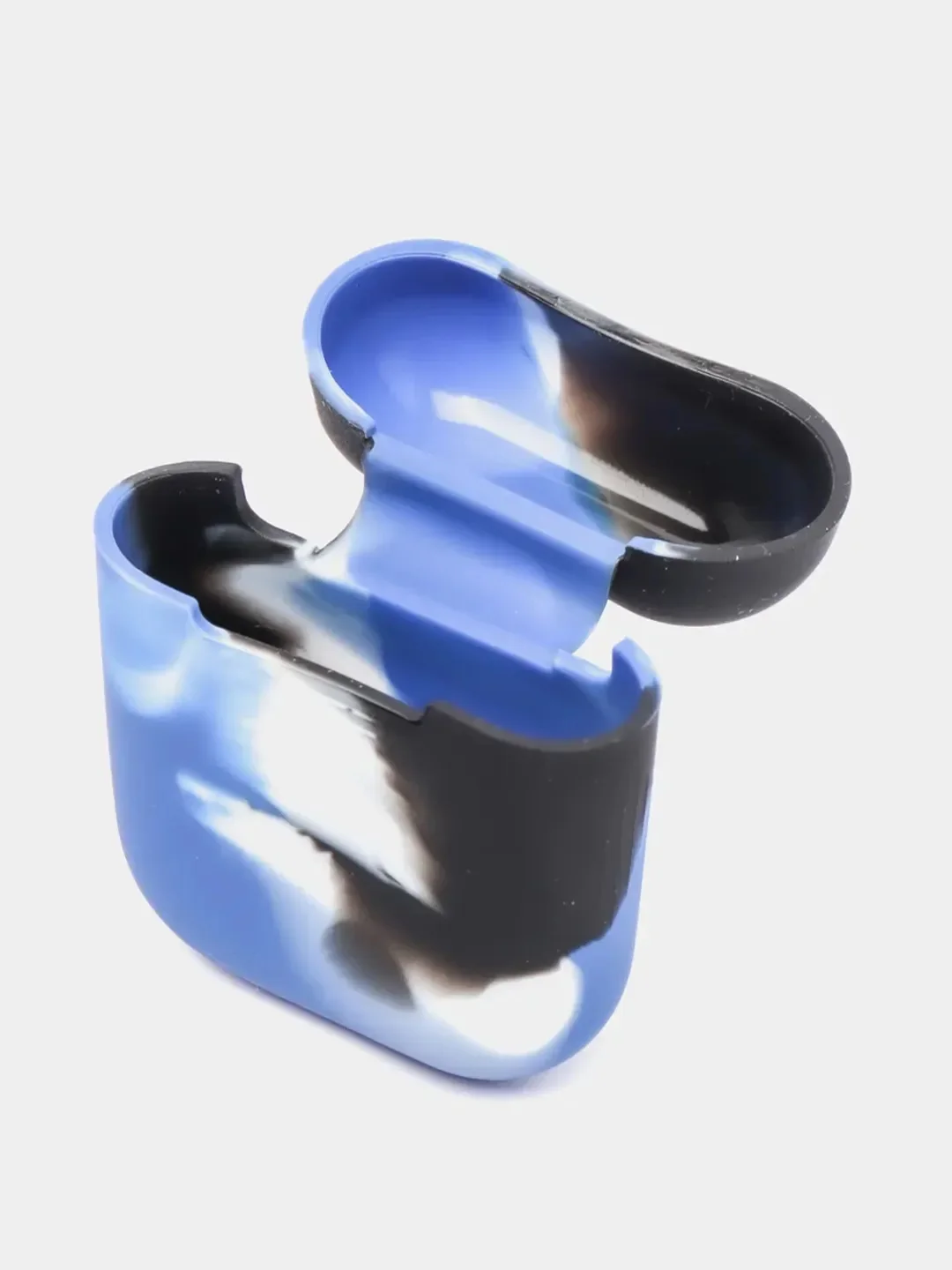 Синий меланж чехол для наушников Apple Airpods 1 и 2 силиконовый