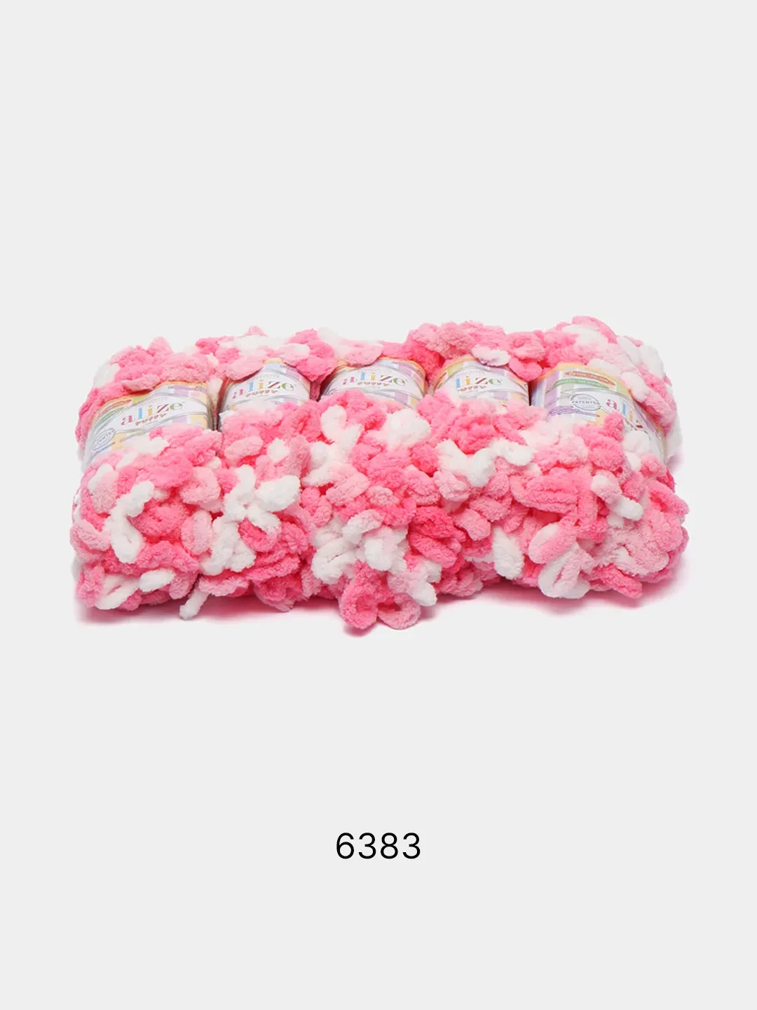 Красный пряжа Alize Puffy Color, петельки, 5 штук, микрополиэстер
