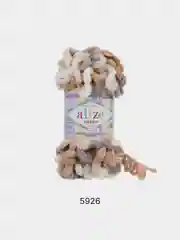 Коричневый пряжа Alize Puffy Color, петельки, 5 штук, микрополиэстер