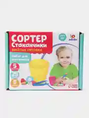Набор для сортировки "Сортер-стаканчики", с пинцетом, пуговки, по методике Монтессори